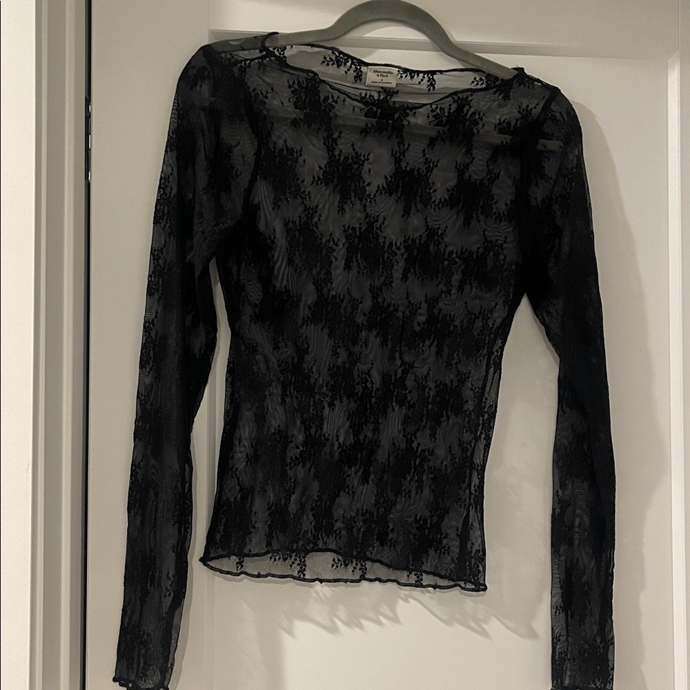 Abercrombie & Fitch Sheer Lace Mesh Shirt - Picture 2 of 4